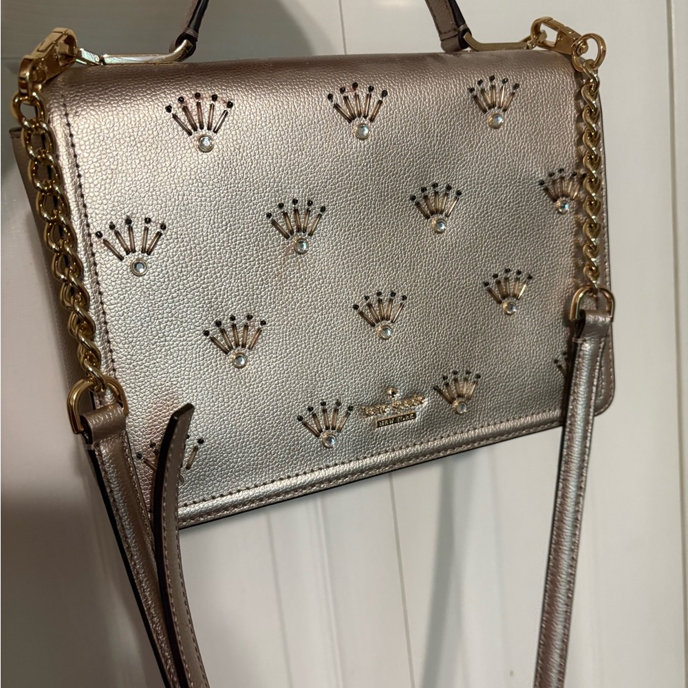Kate Spade Gold Crossbody Bag with Metallic Finish